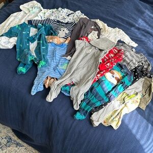 19-Piece Baby Pajama Bundle - Footie Pajamas, Infant Hat, Sleep Sack, Bath Robe